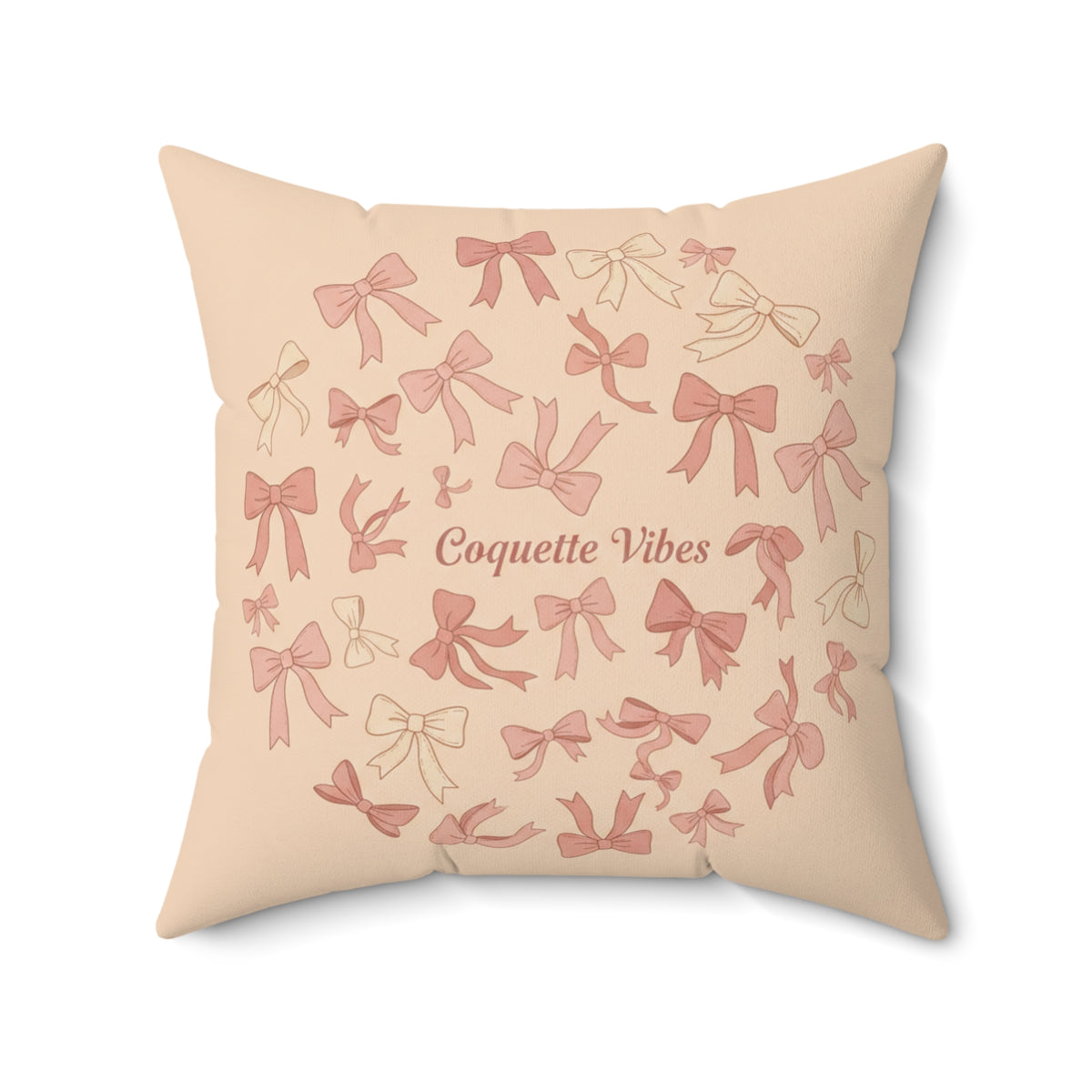 Coquette Vibes Decorative Pillow – Pink Bow Accent Throw Pillow