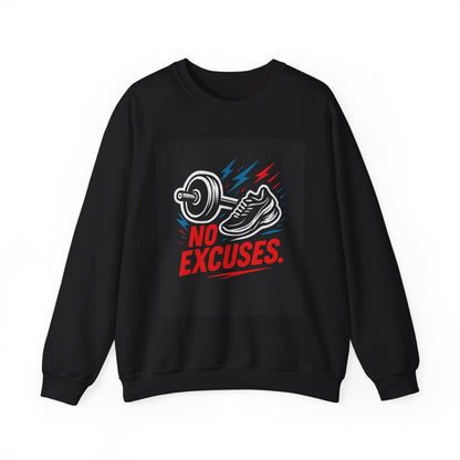 No Excuses Sweatshirt — Motivational Gym Crewneck for Fitness Enthusiasts