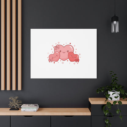 Kawaii Tiny Heart Trio Matte Canvas | tiny hearts, valentine doodle