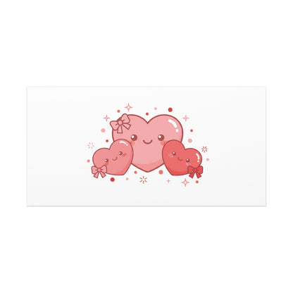 Kawaii Tiny Heart Trio Matte Canvas | tiny hearts, valentine doodle