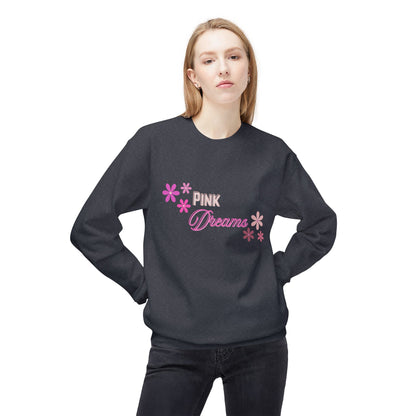 Pink Dreams Crewneck Sweatshirt — Floral Retro Graphic