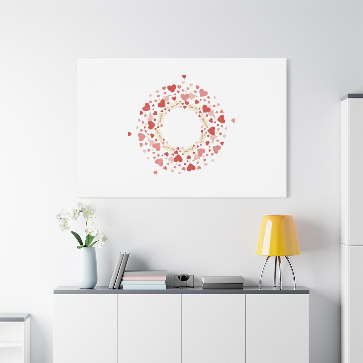 Tiny Heart Wreath Canvas | tiny heart design, valentine doodle