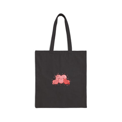 Tiny Heart Trio Tote, tiny heart design, Valentine doodle canvas tote