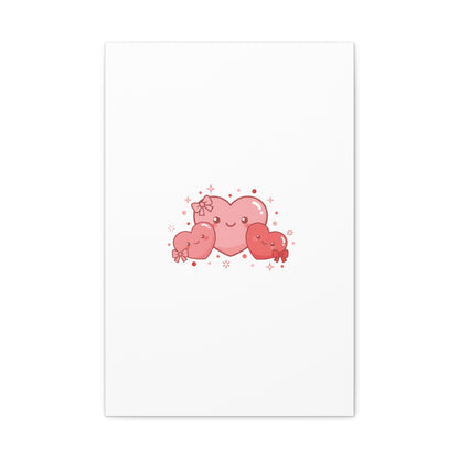 Kawaii Tiny Heart Trio Matte Canvas | tiny hearts, valentine doodle