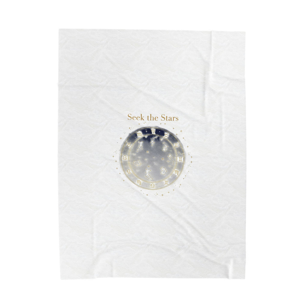 Seek the Stars Velveteen Blanket | Celestial Moon Phase, Constellation Decor