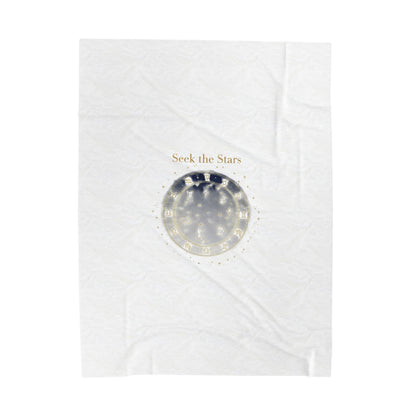 Seek the Stars Velveteen Blanket | Celestial Moon Phase, Constellation Decor
