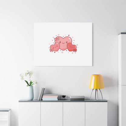 Kawaii Tiny Heart Trio Matte Canvas | tiny hearts, valentine doodle