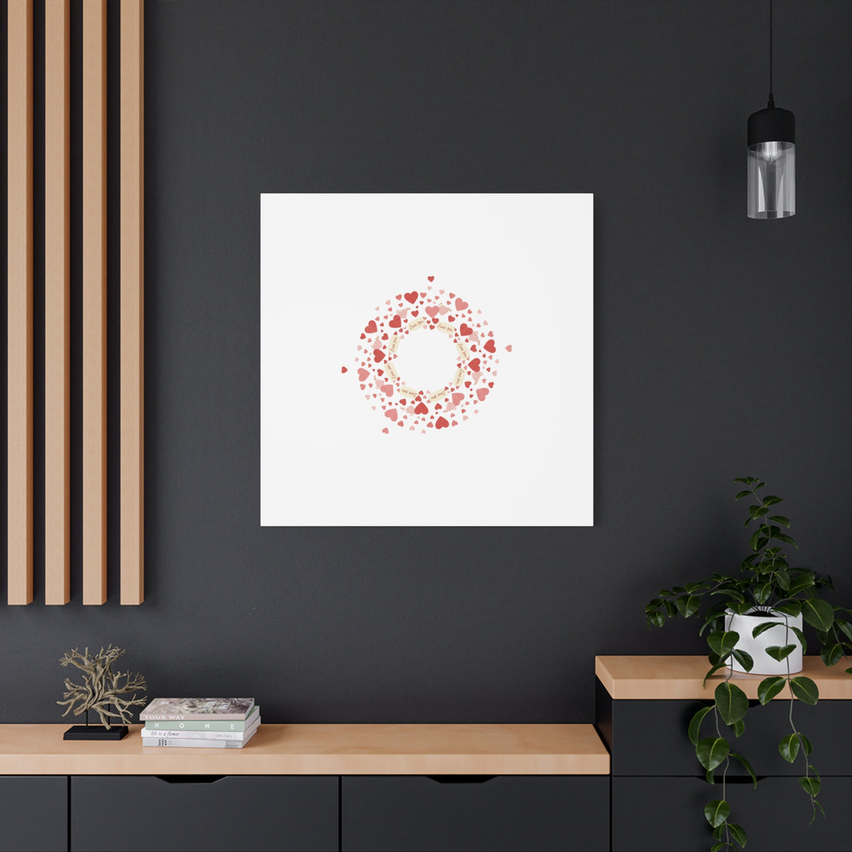 Tiny Heart Wreath Canvas | tiny heart design, valentine doodle