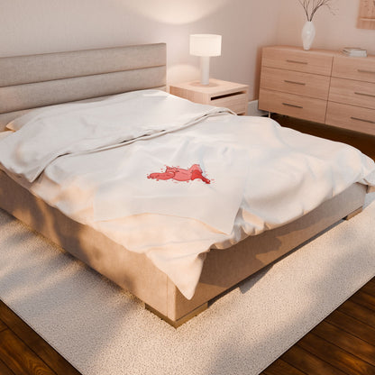 Tiny Heart Kawaii Trio Velveteen Plush Blanket | tiny heart design, valentine doodle
