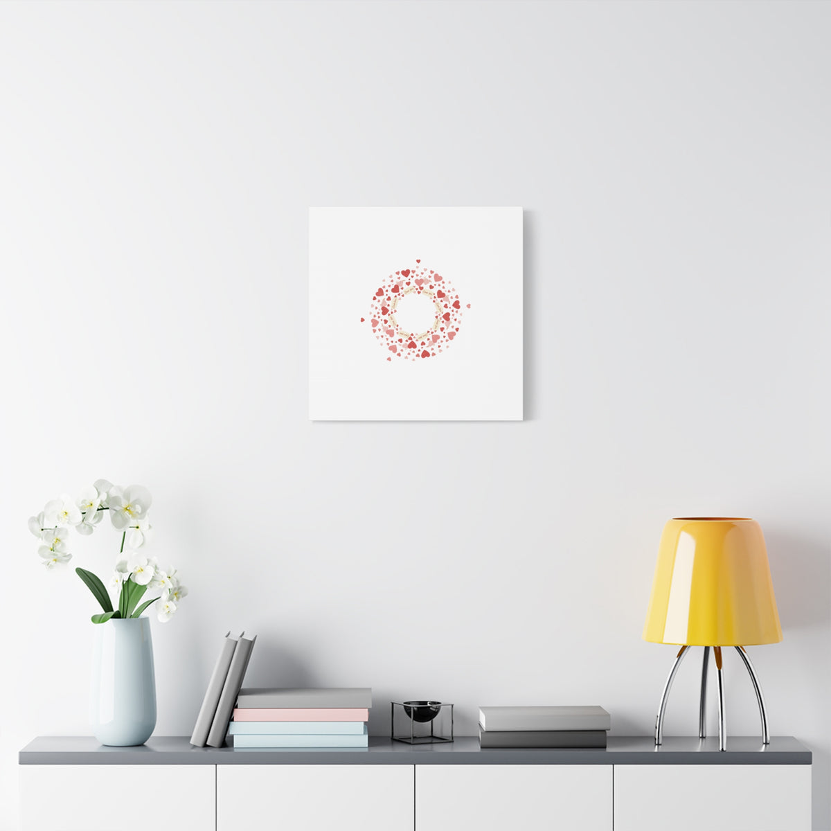 Tiny Heart Wreath Canvas | tiny heart design, valentine doodle