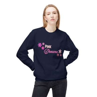 Pink Dreams Crewneck Sweatshirt — Floral Retro Graphic