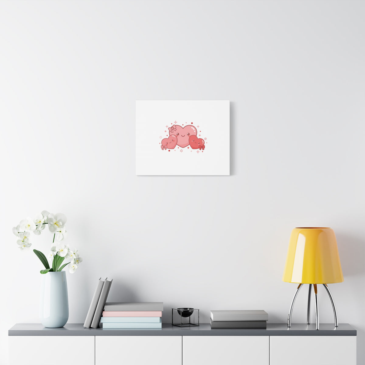 Kawaii Tiny Heart Trio Matte Canvas | tiny hearts, valentine doodle