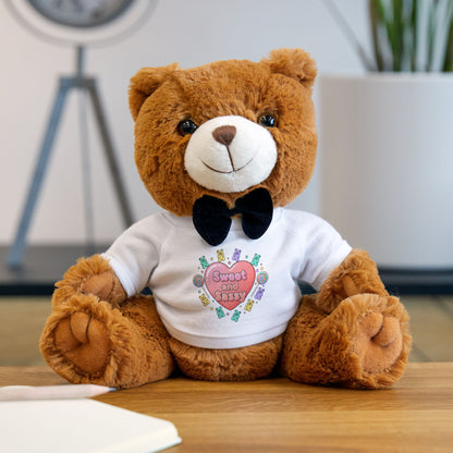 Sweet Baby Teddy Bear Plush with Heart T‑Shirt — Cute Gift for Newborns & Baby Showers