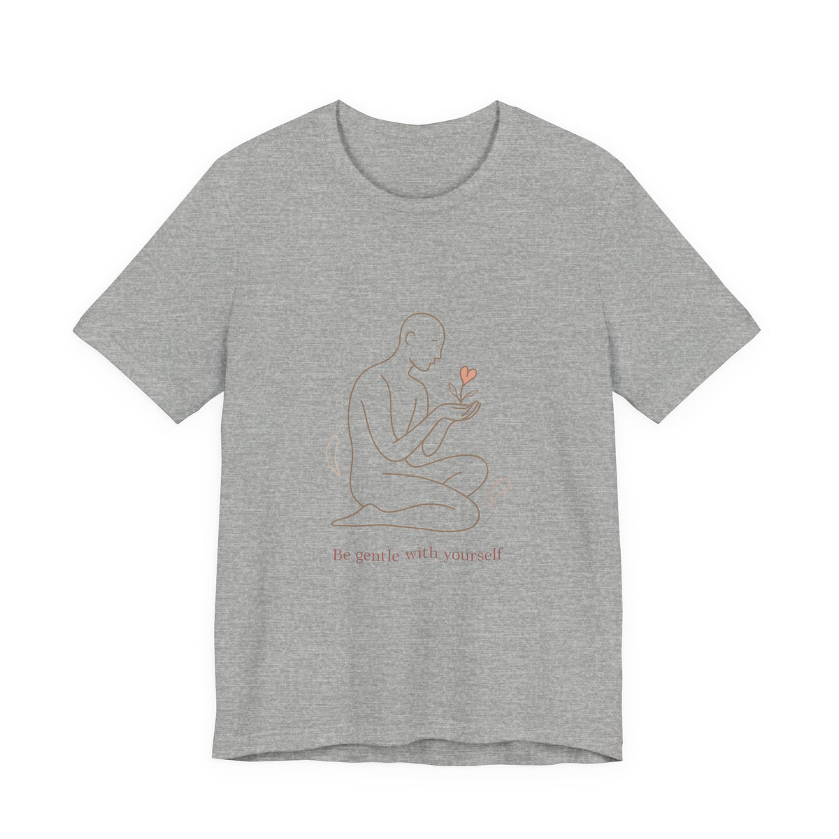 T‑Shirt — Minimal Self‑Care Line Art Tee (“Be gentle with yourself”)
