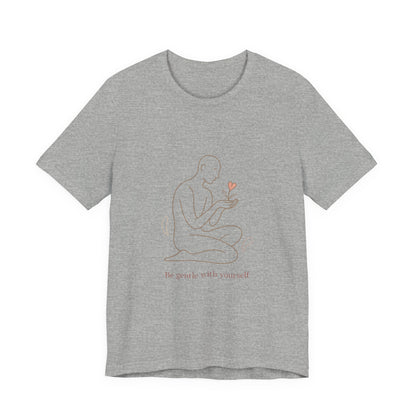 T‑Shirt — Minimal Self‑Care Line Art Tee (“Be gentle with yourself”)