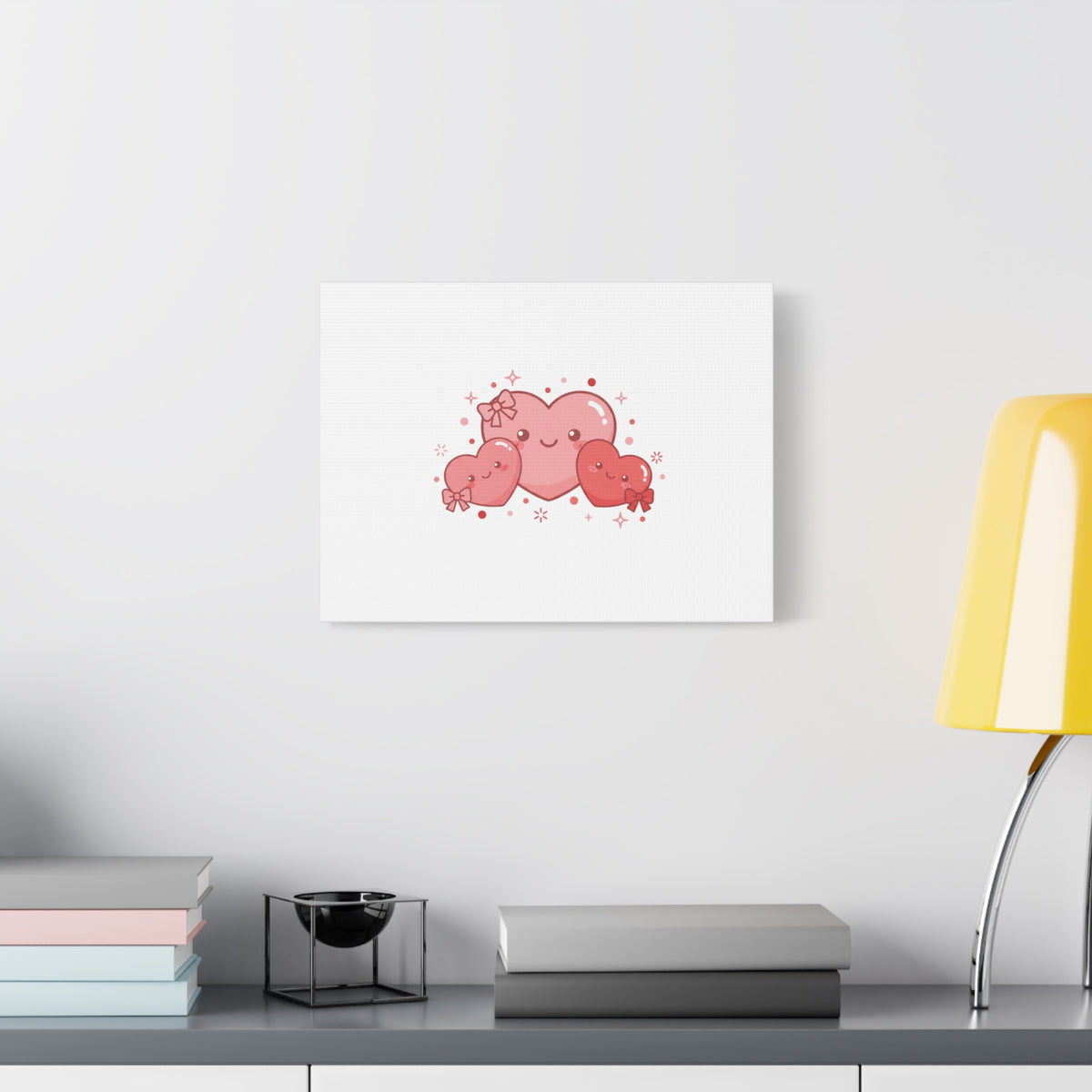Kawaii Tiny Heart Trio Matte Canvas | tiny hearts, valentine doodle