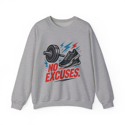 No Excuses Sweatshirt — Motivational Gym Crewneck for Fitness Enthusiasts