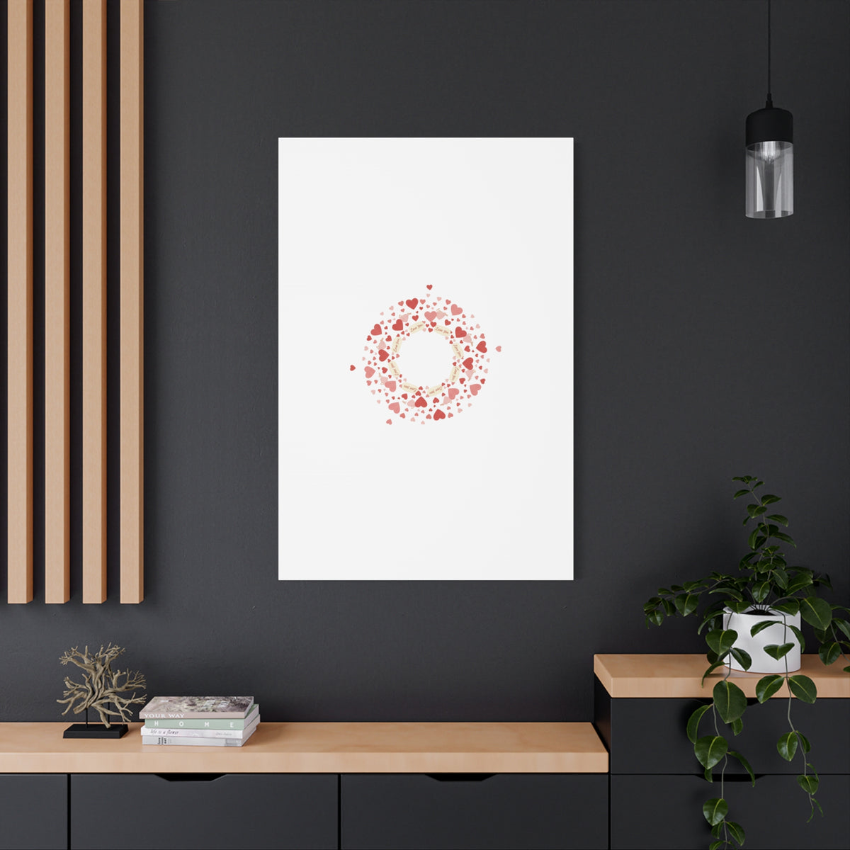 Tiny Heart Wreath Canvas | tiny heart design, valentine doodle