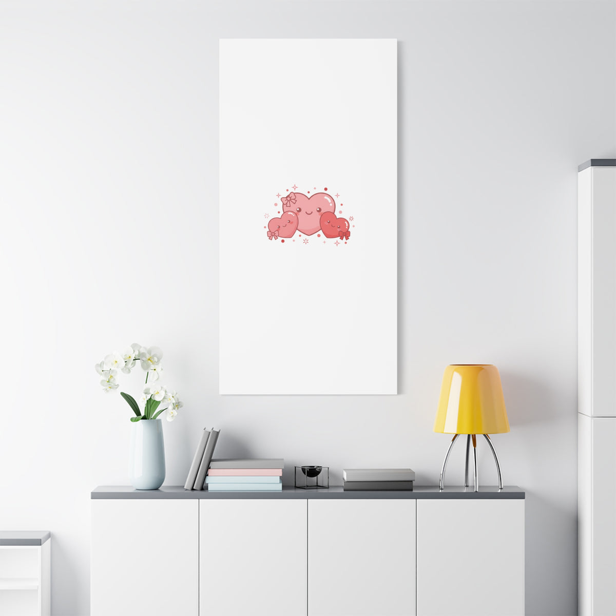 Kawaii Tiny Heart Trio Matte Canvas | tiny hearts, valentine doodle