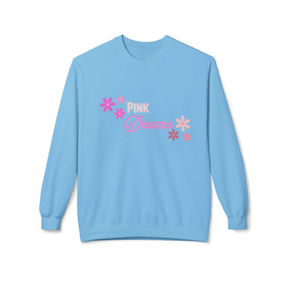 Pink Dreams Crewneck Sweatshirt — Floral Retro Graphic