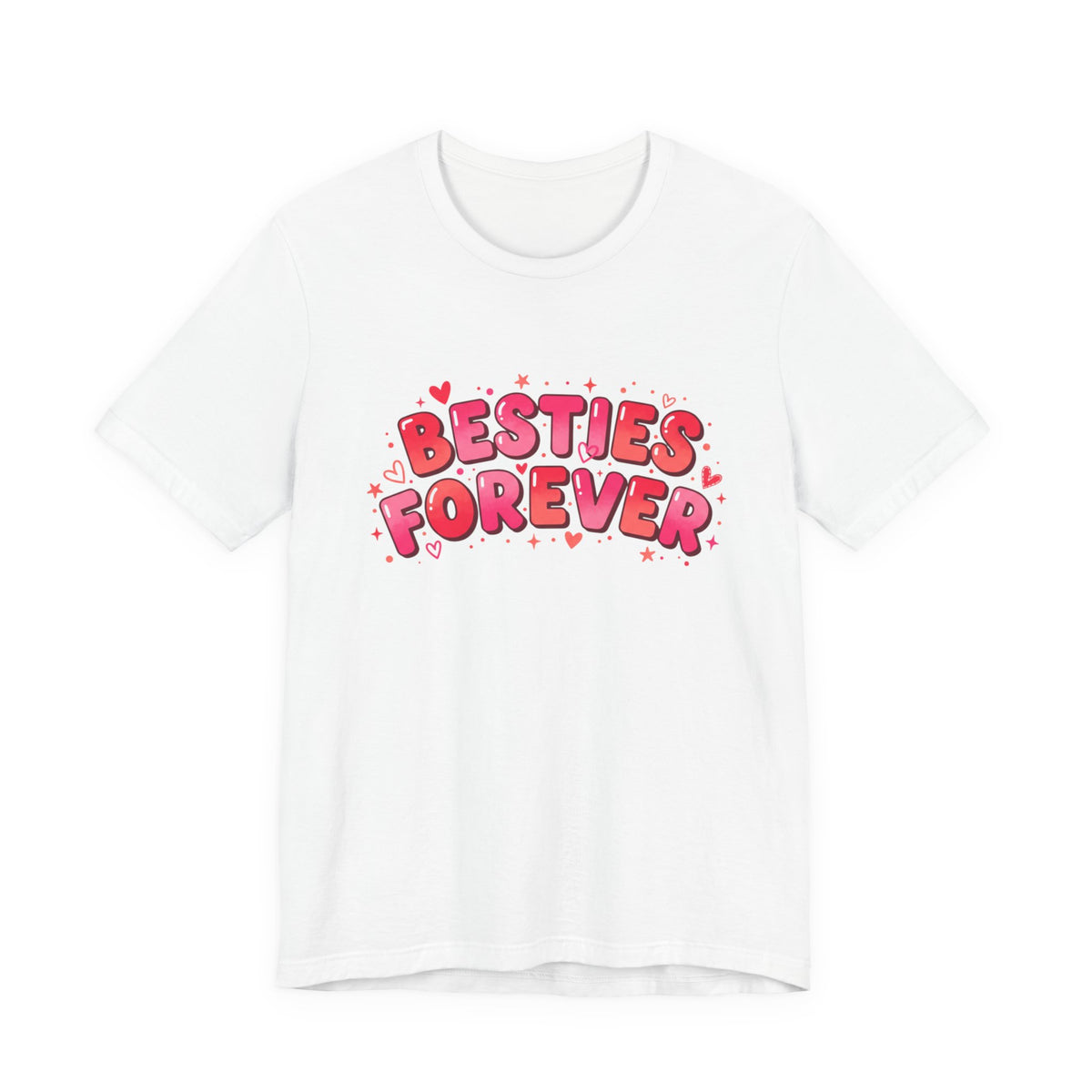 Besties Forever Tee | Galentine’s Friendship Shirt, Pink Chunky Type