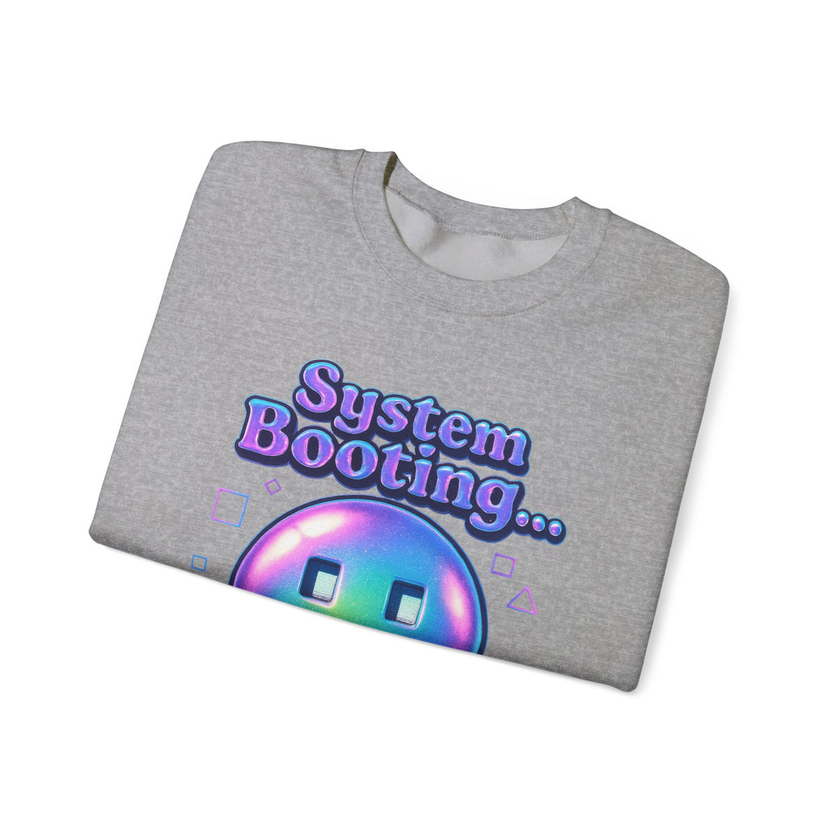 System Booting Crewneck Sweatshirt — "Upload Your Vibe" Retro Tech Graphic
