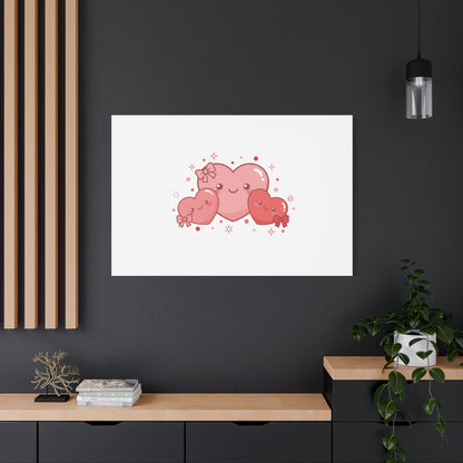 Kawaii Tiny Heart Trio Matte Canvas | tiny hearts, valentine doodle