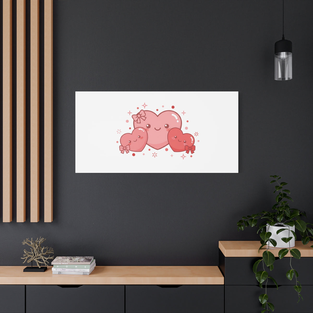 Kawaii Tiny Heart Trio Matte Canvas | tiny hearts, valentine doodle