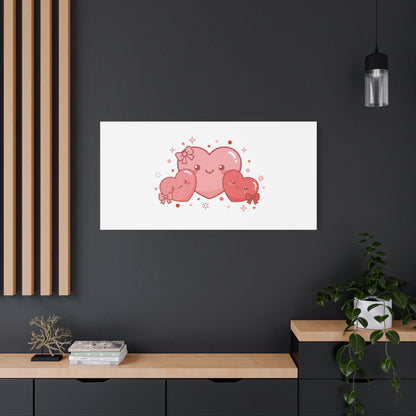 Kawaii Tiny Heart Trio Matte Canvas | tiny hearts, valentine doodle