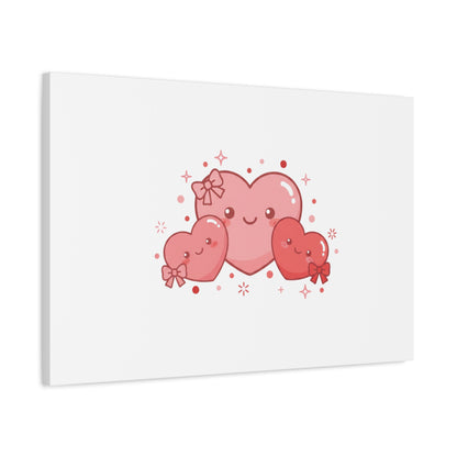 Kawaii Tiny Heart Trio Matte Canvas | tiny hearts, valentine doodle