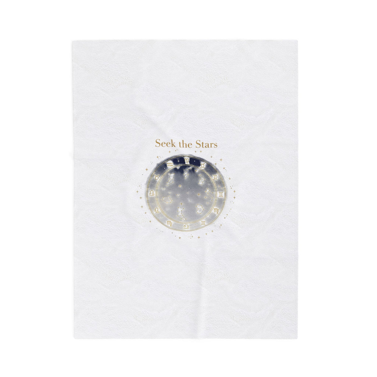 Seek the Stars Velveteen Blanket | Celestial Moon Phase, Constellation Decor