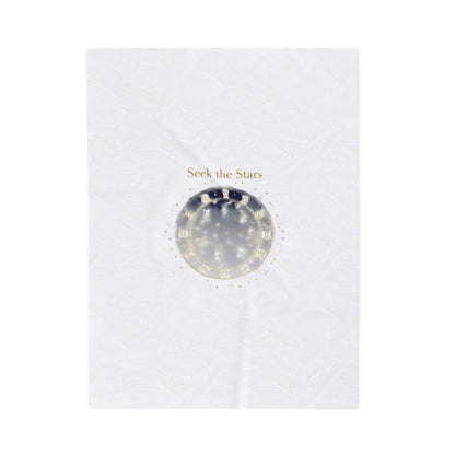 Seek the Stars Velveteen Blanket | Celestial Moon Phase, Constellation Decor