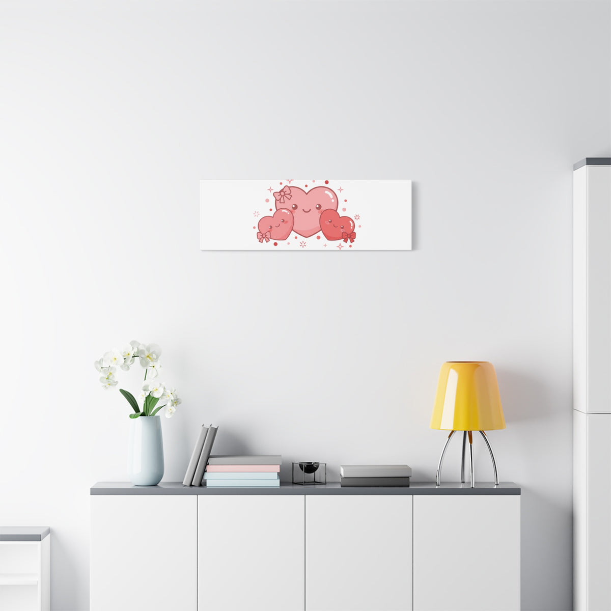 Kawaii Tiny Heart Trio Matte Canvas | tiny hearts, valentine doodle