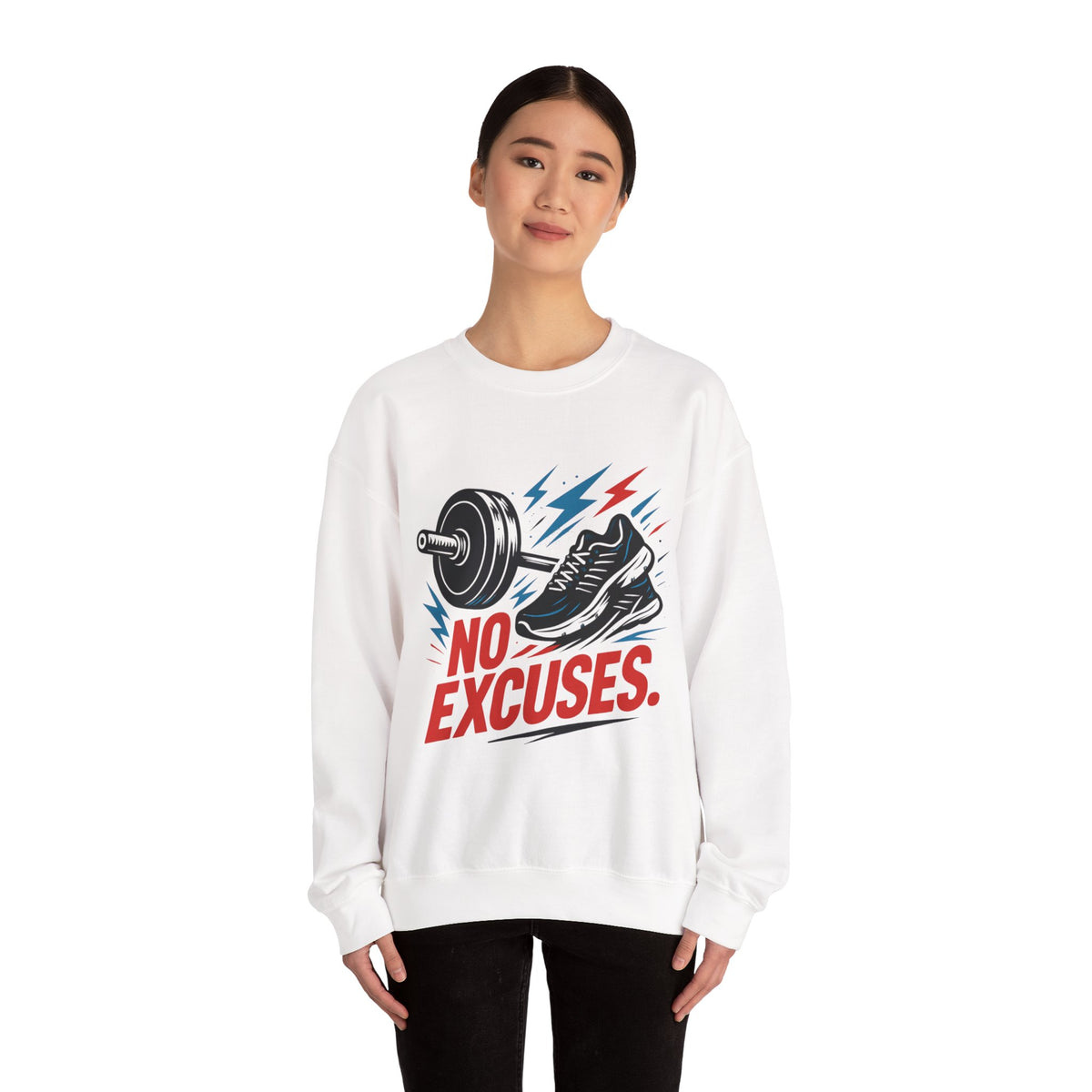 No Excuses Sweatshirt — Motivational Gym Crewneck for Fitness Enthusiasts