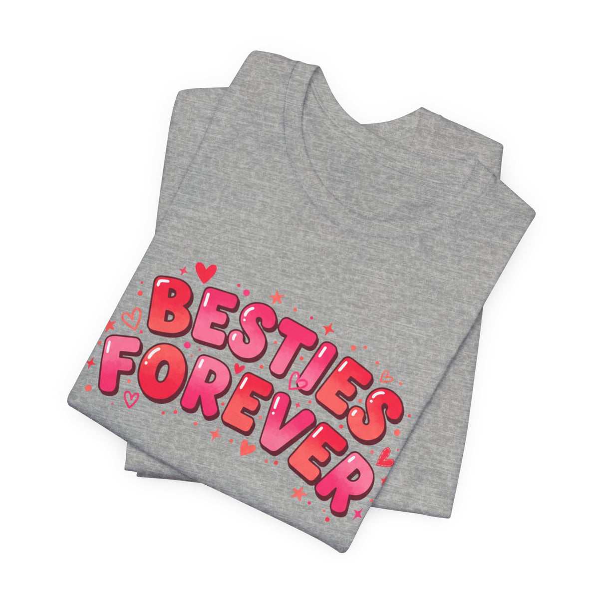 Besties Forever Tee | Galentine’s Friendship Shirt, Pink Chunky Type