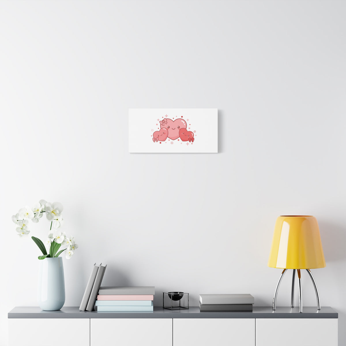 Kawaii Tiny Heart Trio Matte Canvas | tiny hearts, valentine doodle