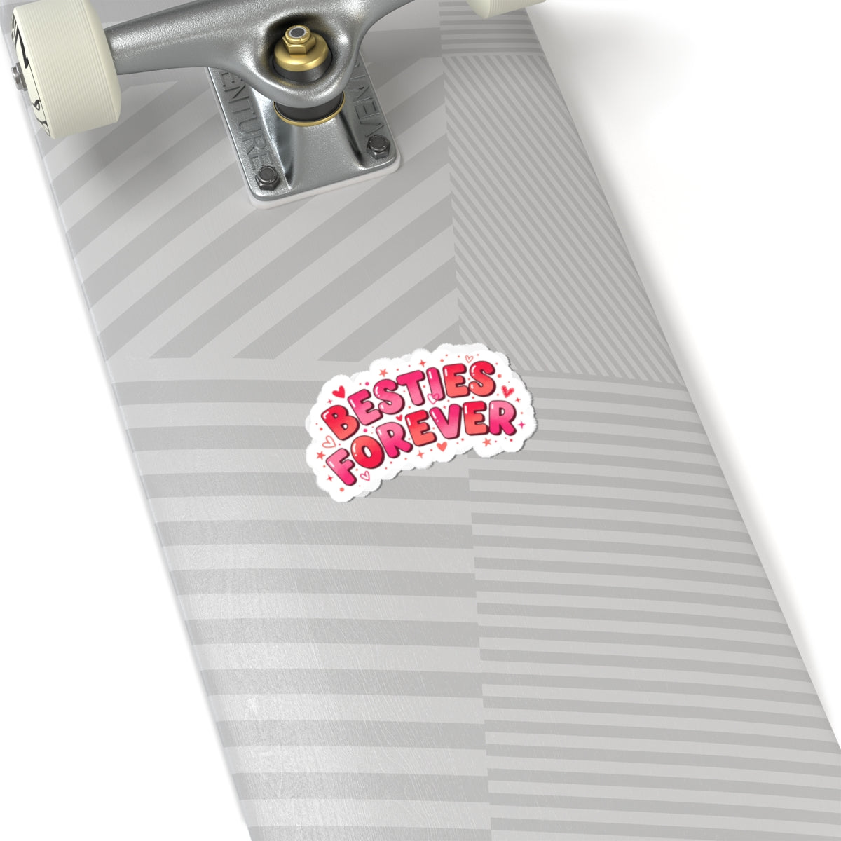 Besties Forever Kiss-Cut Stickers | Galentine’s Friendship, Pink Heart Badge