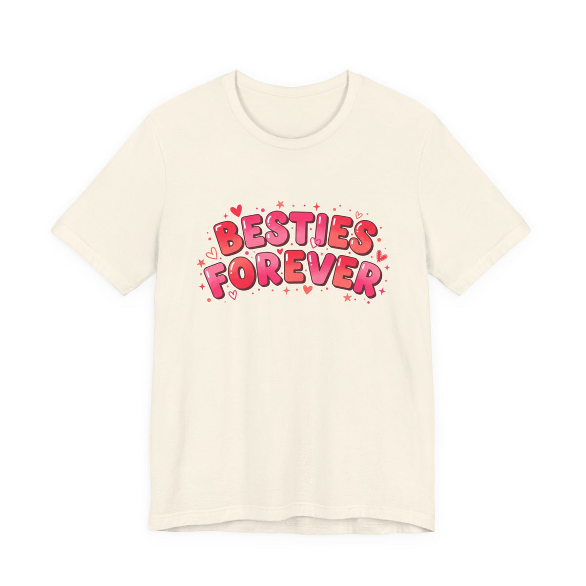 Besties Forever Tee | Galentine’s Friendship Shirt, Pink Chunky Type