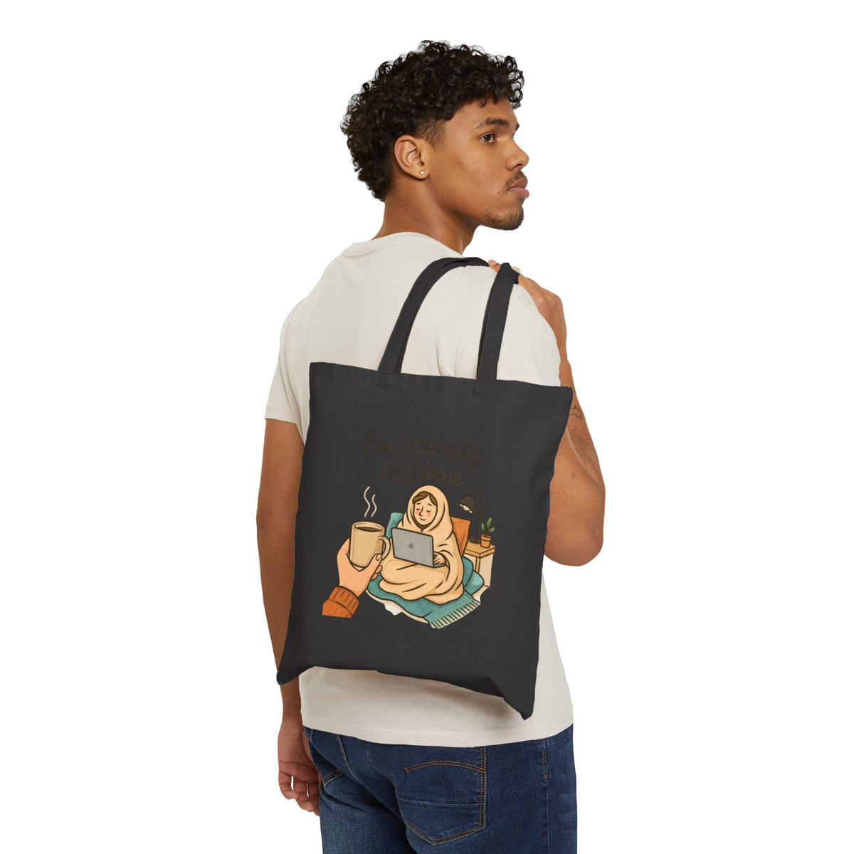 Tote Bag — “I’m Literally At Home” Cozy Stay-In Canvas Tote