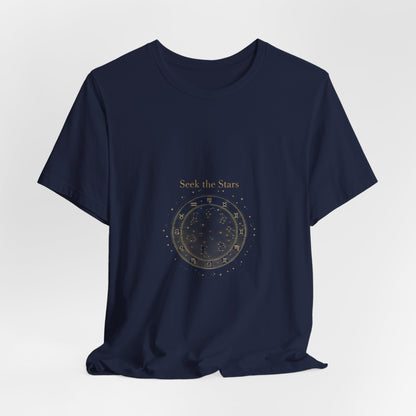 Seek the Stars Tee | celestial moon phase, minimalist astrology shirt