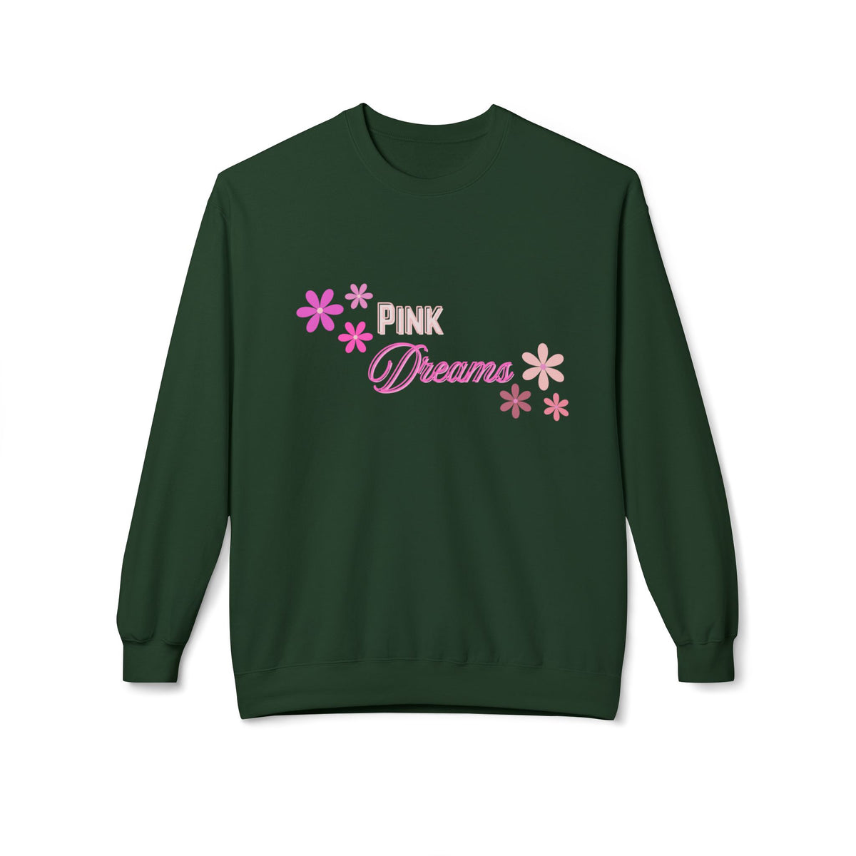 Pink Dreams Crewneck Sweatshirt — Floral Retro Graphic