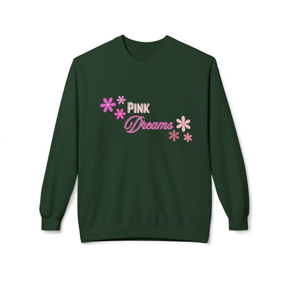 Pink Dreams Crewneck Sweatshirt — Floral Retro Graphic