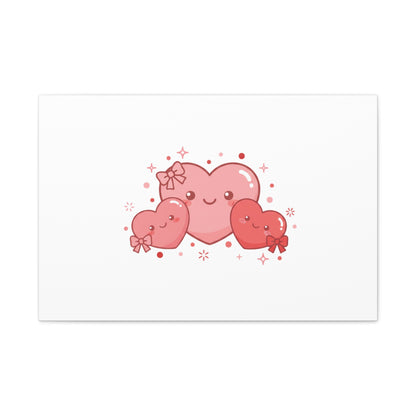 Kawaii Tiny Heart Trio Matte Canvas | tiny hearts, valentine doodle
