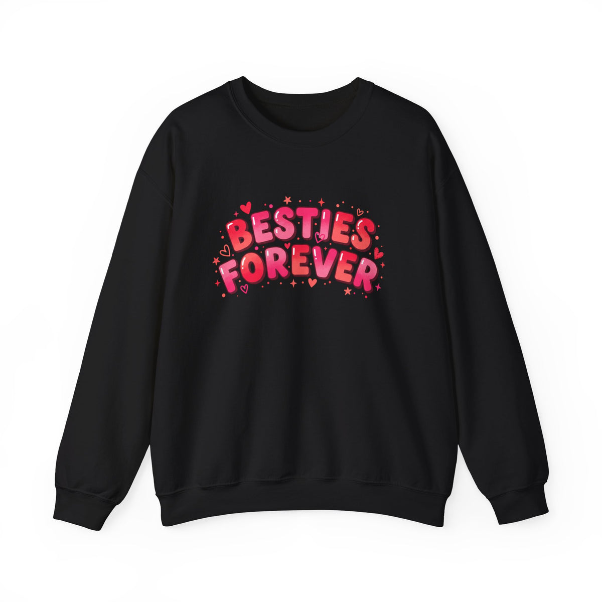 Besties Forever Sweatshirt | Galentine’s Friendship, Pink Red Chunky Type