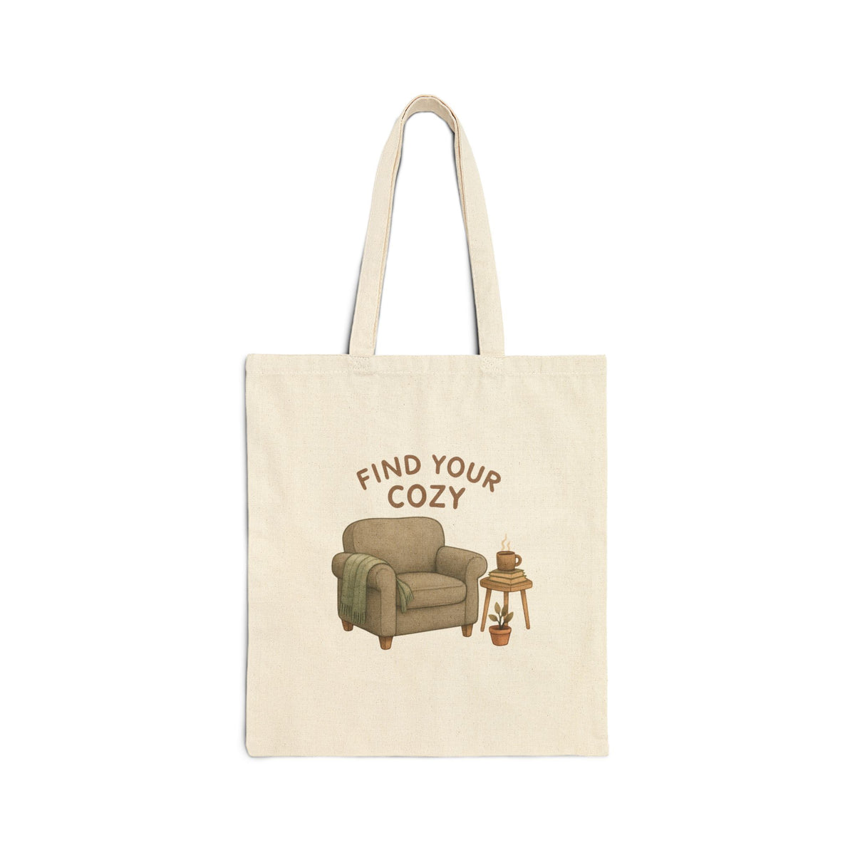Cozy Vibes Cotton Canvas Tote Bag - Find Your Cozy