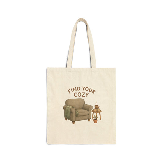 Cozy Vibes Cotton Canvas Tote Bag - Find Your Cozy