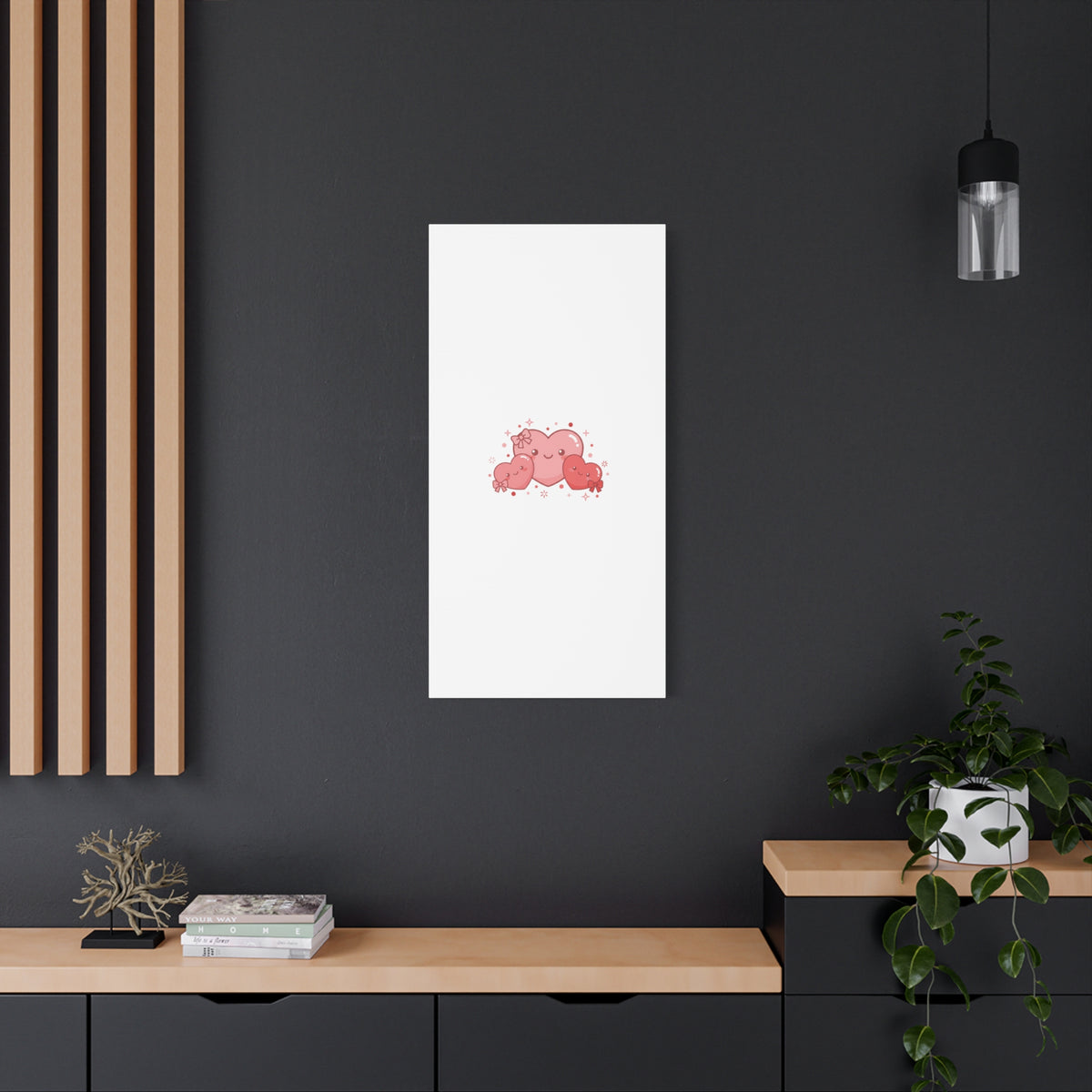 Kawaii Tiny Heart Trio Matte Canvas | tiny hearts, valentine doodle