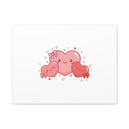 Kawaii Tiny Heart Trio Matte Canvas | tiny hearts, valentine doodle