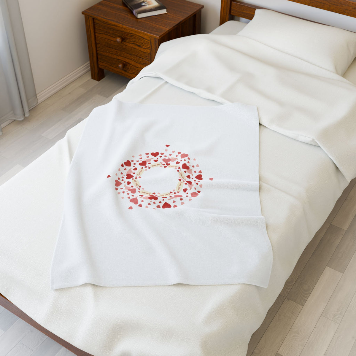 Tiny Heart Wreath Blanket | tiny heart design, pre-Valentine confetti