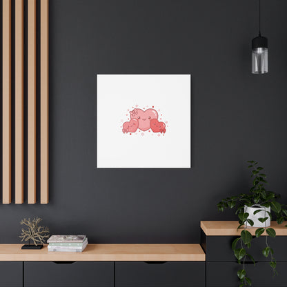 Kawaii Tiny Heart Trio Matte Canvas | tiny hearts, valentine doodle